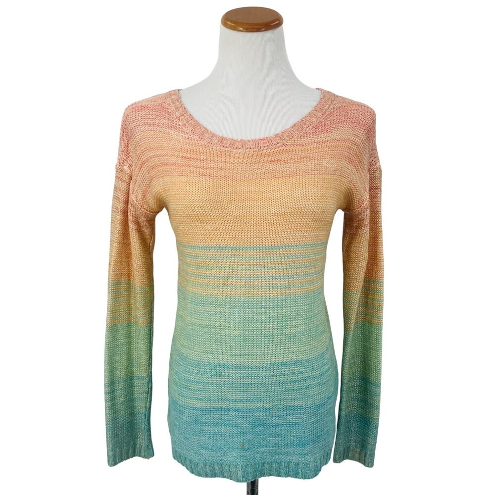 Anthropologie x Willow & Clay Ombre Rainbow Metallic Threading Knit Sweater - Picture 9 of 12